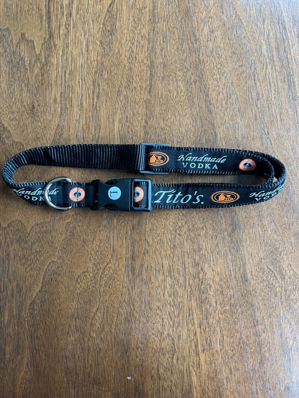 Tito's Handmade Vodka Black Logo dog collar